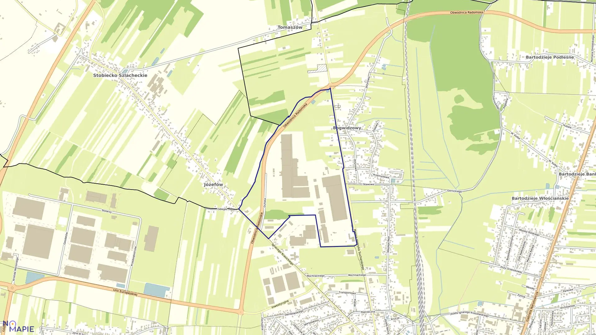 Mapa obrębu 0001 w mieście Radomsko
