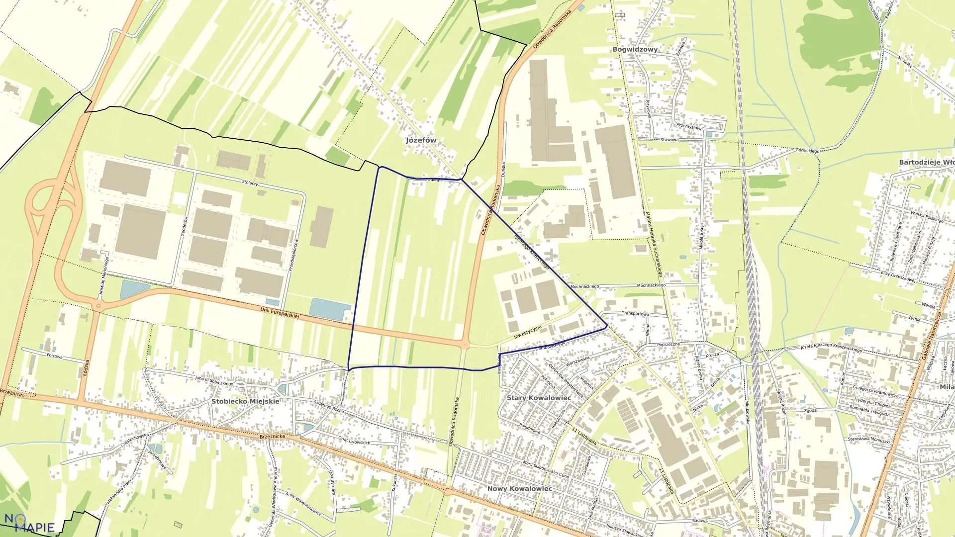 Mapa obrębu 0003 w mieście Radomsko