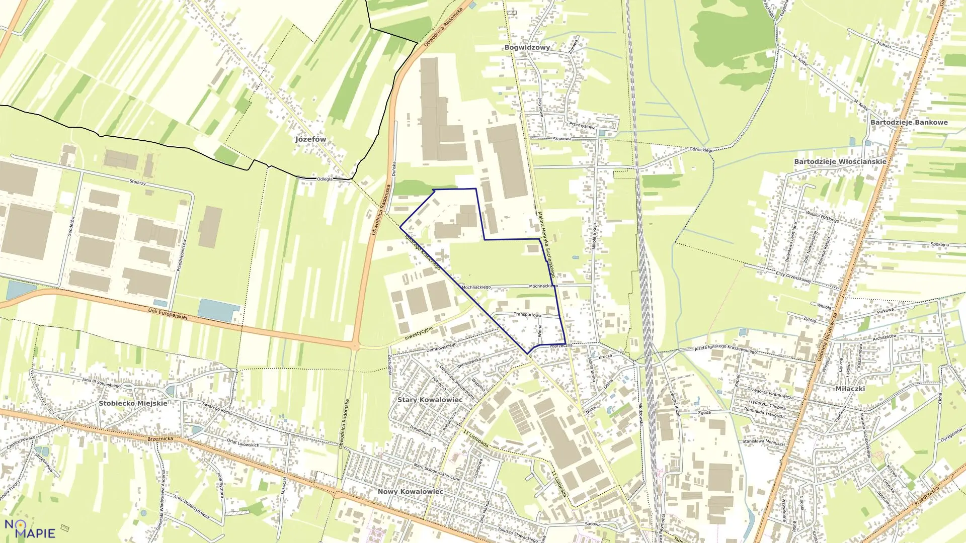 Mapa obrębu 0004 w mieście Radomsko