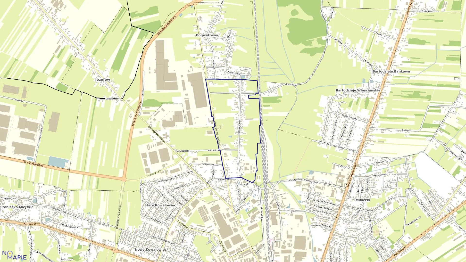 Mapa obrębu 0005 w mieście Radomsko