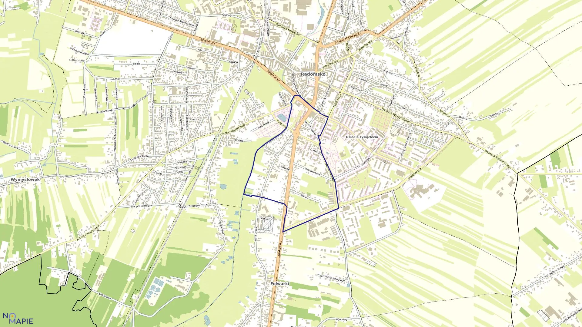 Mapa obrębu 0026 w mieście Radomsko