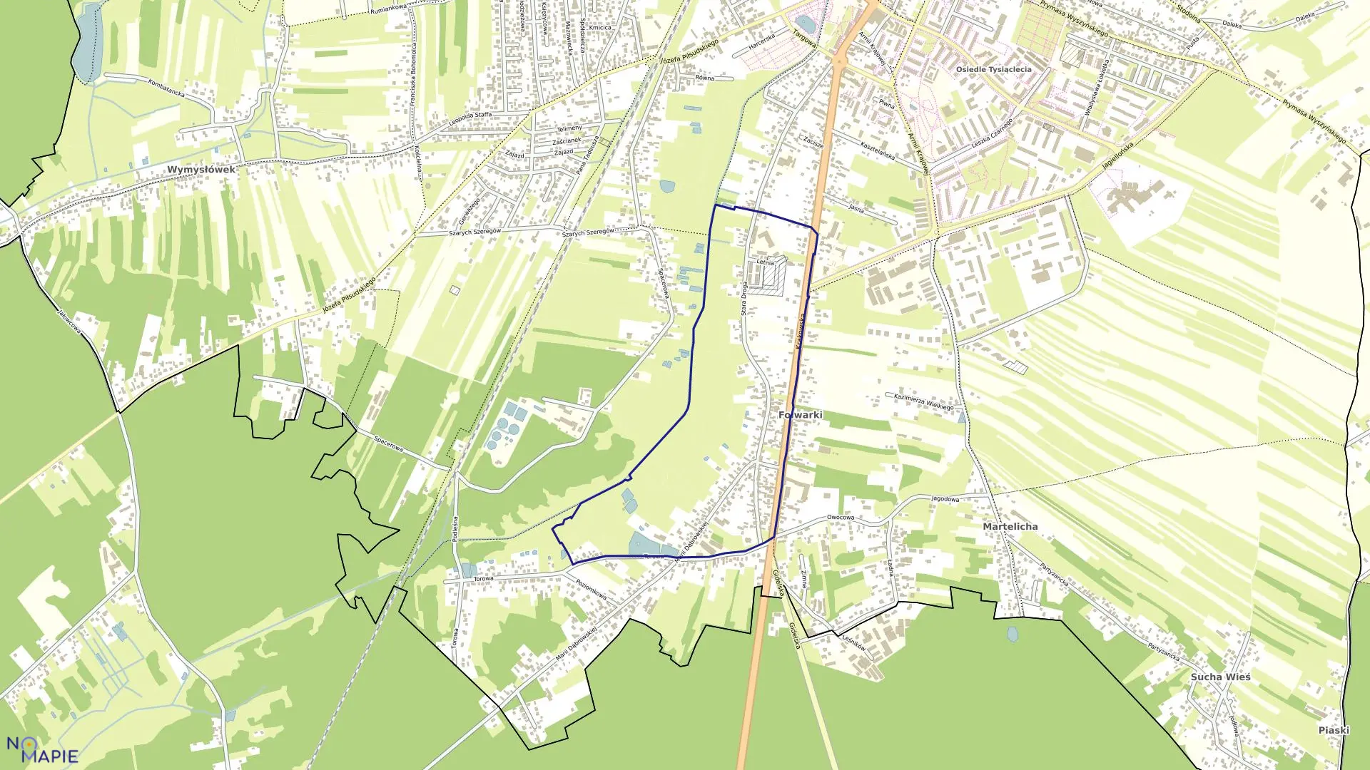 Mapa obrębu 0030 w mieście Radomsko