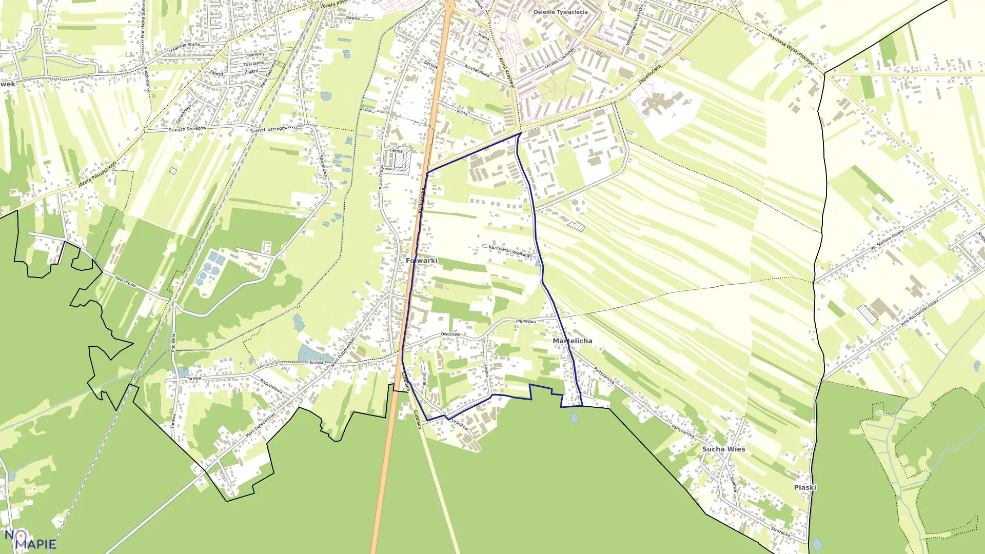 Mapa obrębu 0031 w mieście Radomsko