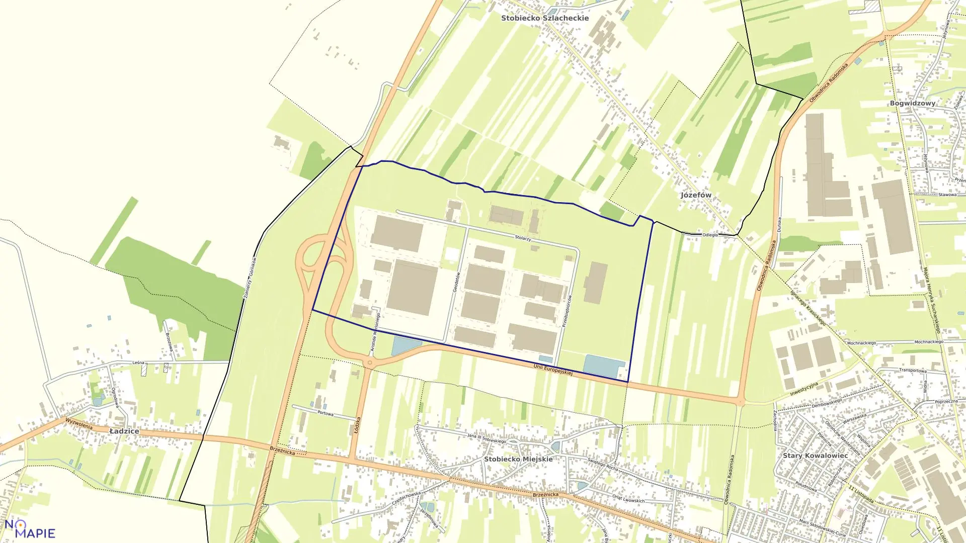 Mapa obrębu 0036 w mieście Radomsko