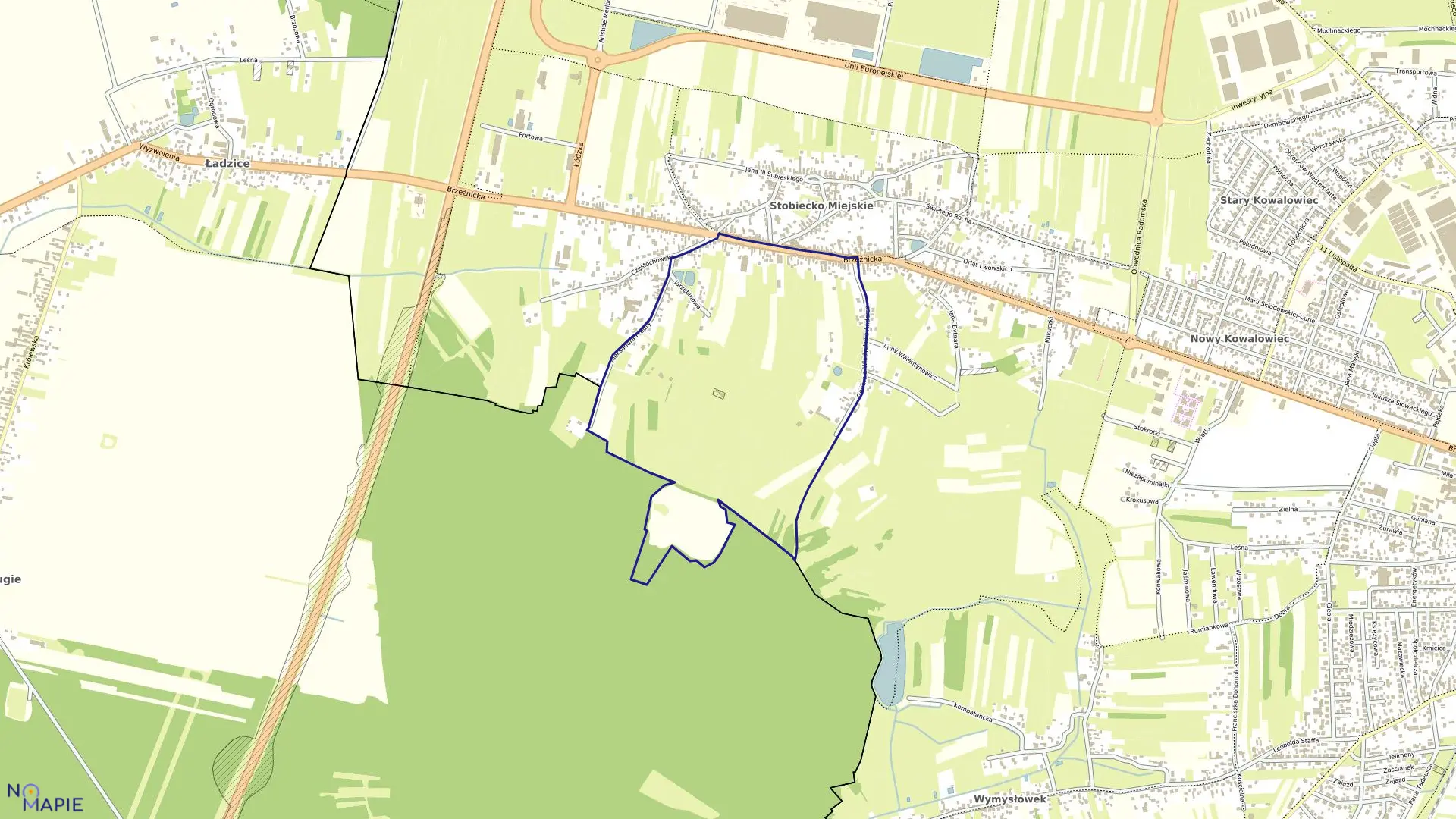 Mapa obrębu 0039 w mieście Radomsko