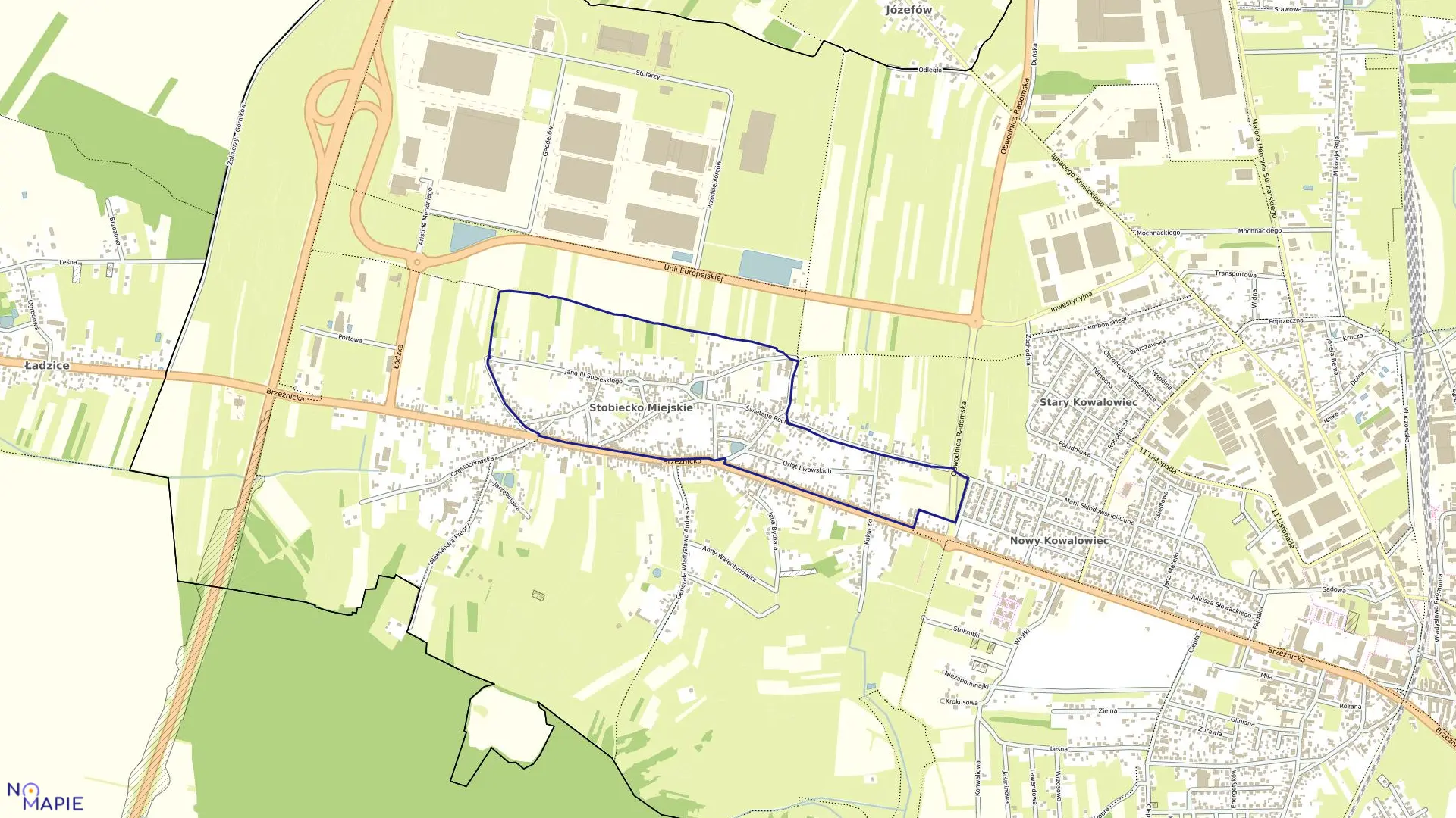 Mapa obrębu 0040 w mieście Radomsko