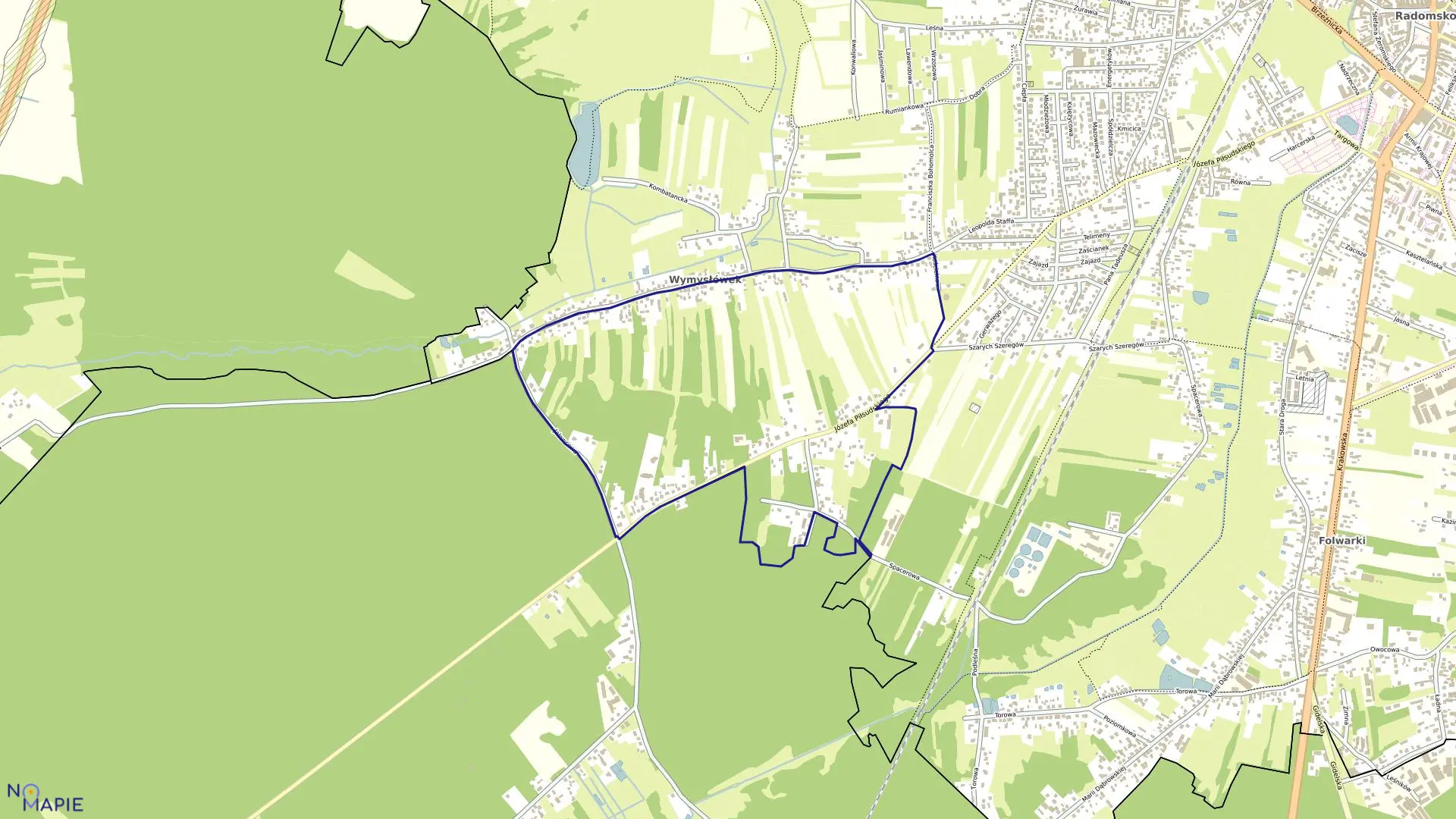 Mapa obrębu 0043 w mieście Radomsko