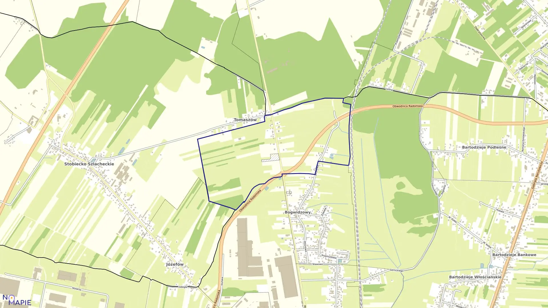 Mapa obrębu 0044 w mieście Radomsko