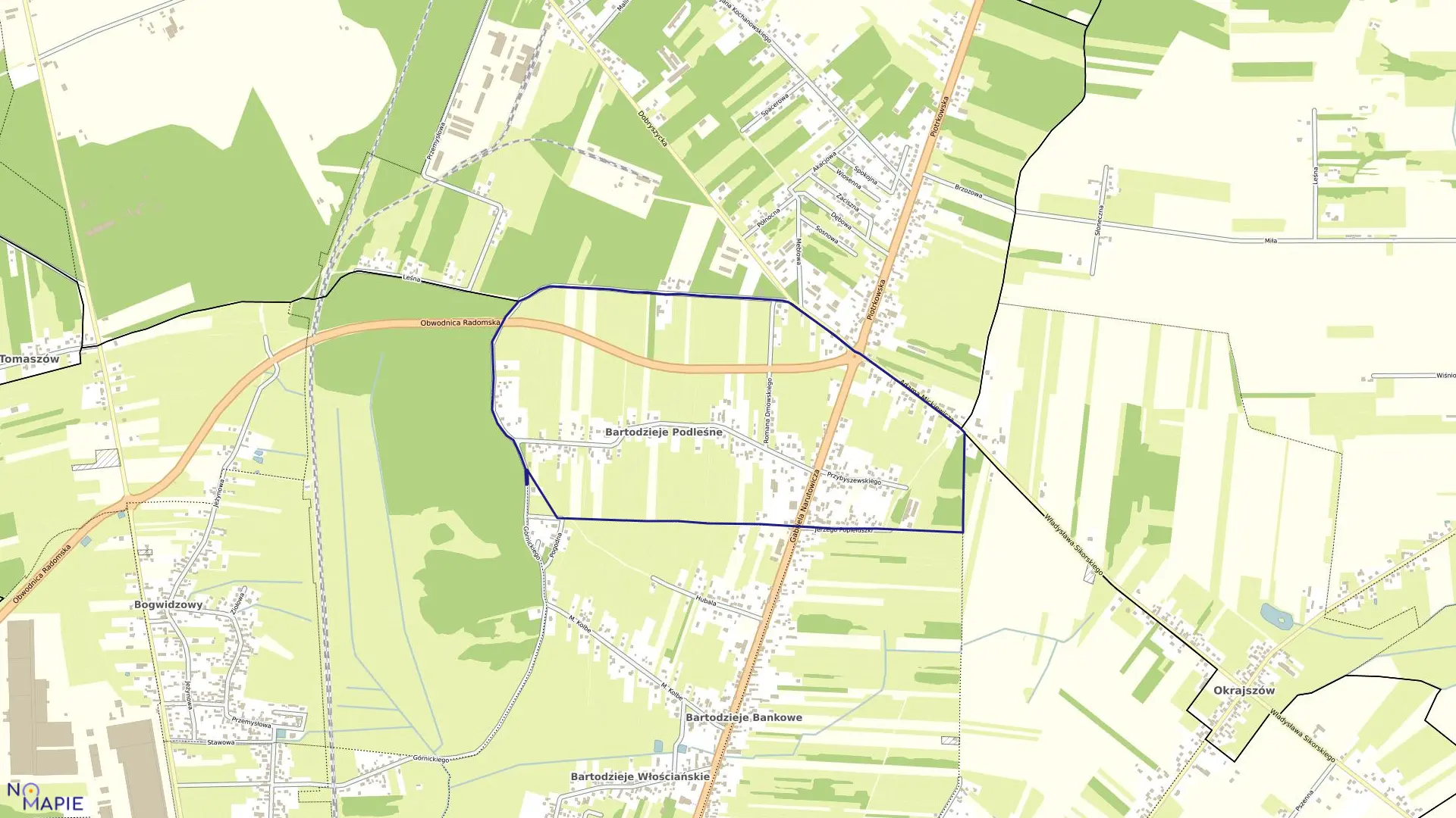 Mapa obrębu 0046 w mieście Radomsko